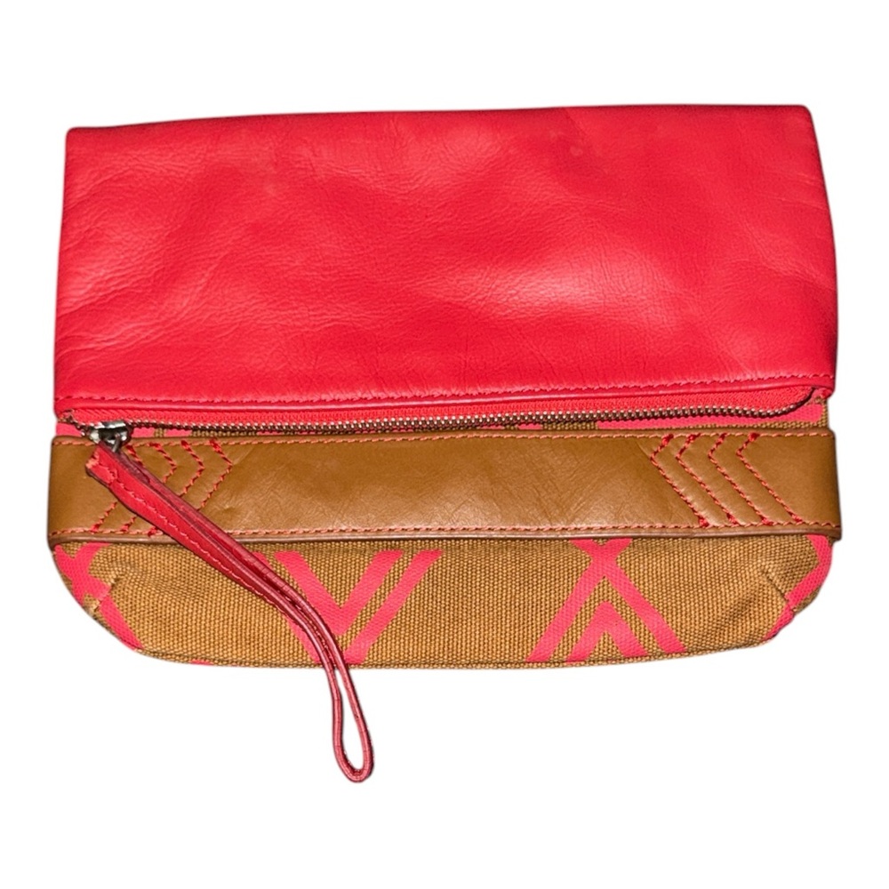 Nixon Tribu Clutch Brown Cherry Zipper Closure Purse Handbag EUC